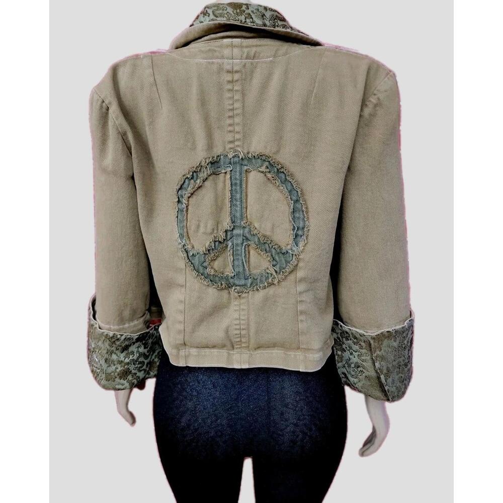 J Gerard Women's Casual VTG Jacket Sz 3 Brocade Asian DESIGN Green floral #CB2